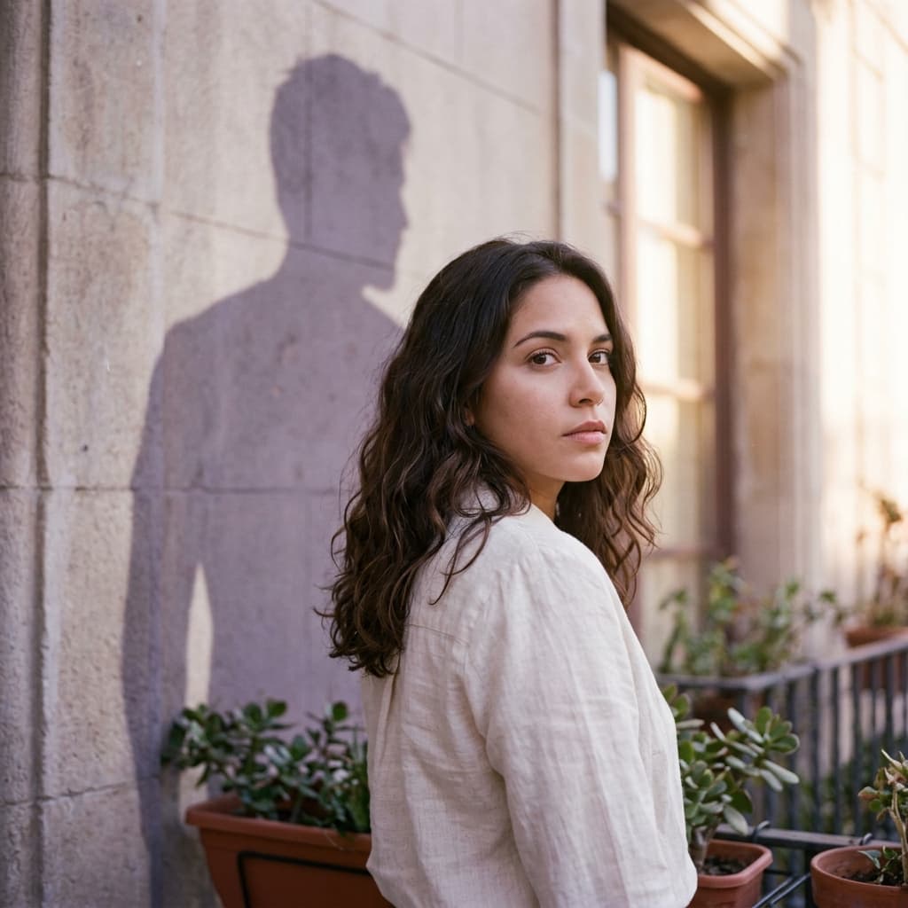 Mujer reflexionando sobre disonancia cognitiva en relación con narcisista