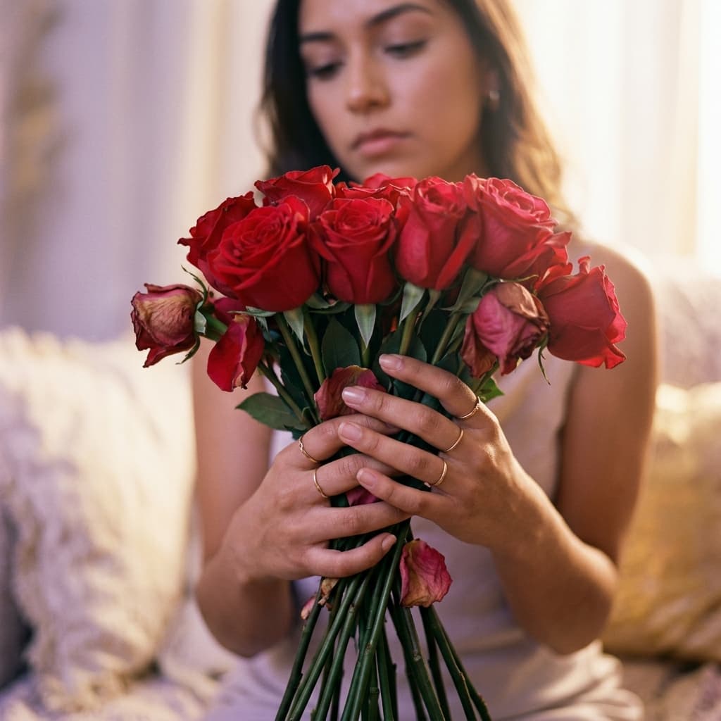 Mujer reflexionando después de vivir love bombing en una relación tóxica