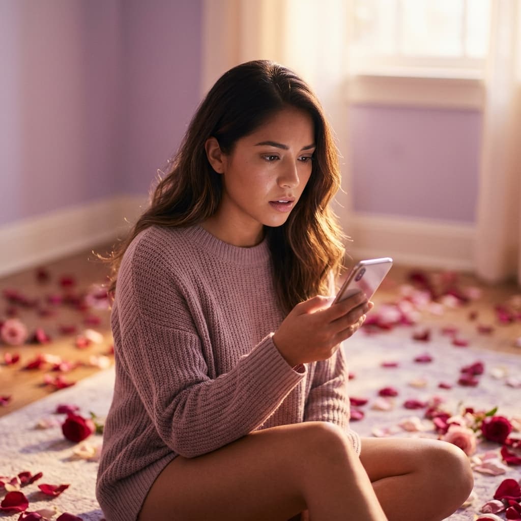 Mujer reflexionando sobre manipulación emocional en relación de love bombing