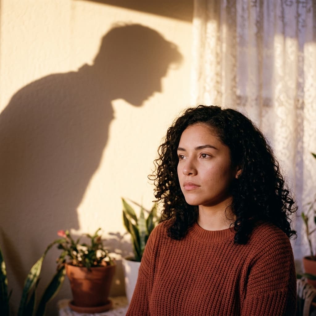 Ilustración de narcisista aparentando empatía con mujer emocionalmente afectada