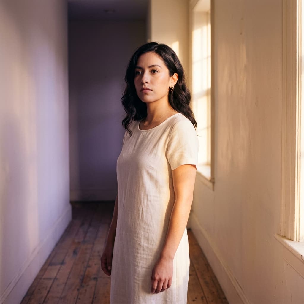 Mujer triste recibiendo silent treatment de un narcisista en la relación