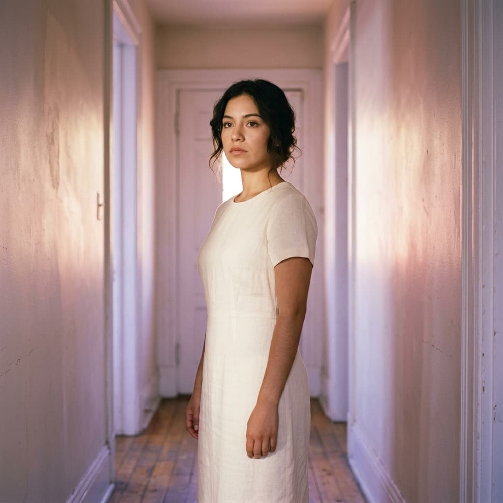 Mujer observando redes sociales con expresión de preocupación por control narcisista