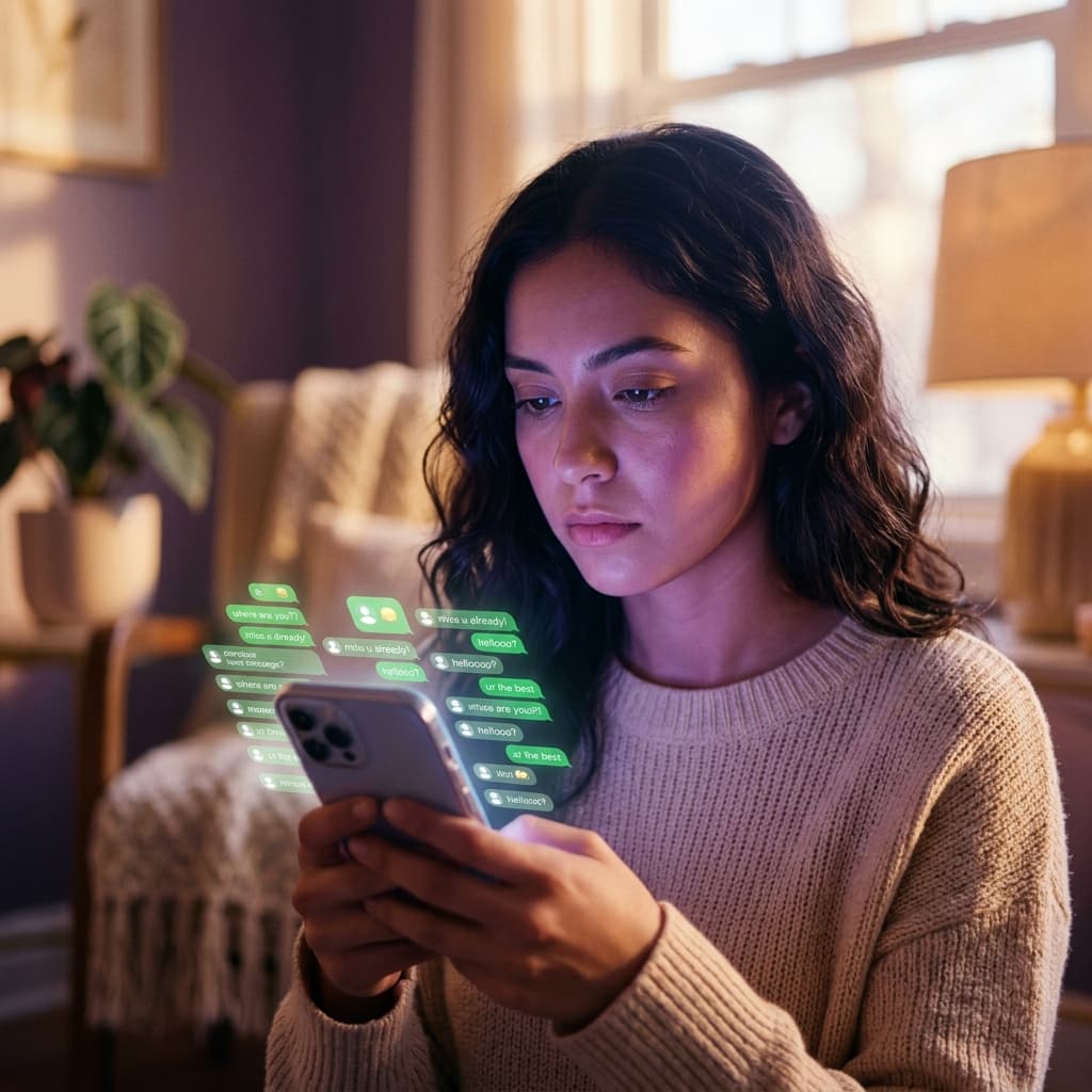 Mujer identificando señales de love bombing en una relación tóxica